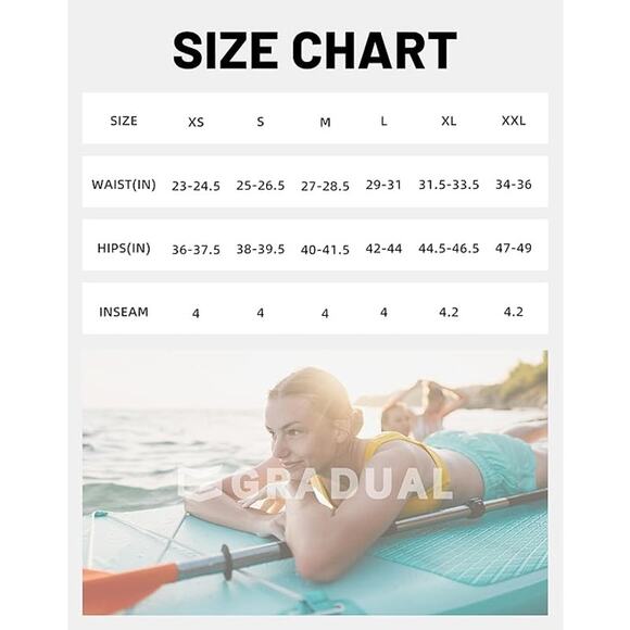 NWT New G Gradual Womens XL Navy High Waisted Drawstring Waist Lined Swim Shorts - Picture 5 of 6